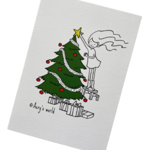 Χριστουγεννιάτικη ευχετήρια κάρτα με δέντρο - χριστούγεννα
