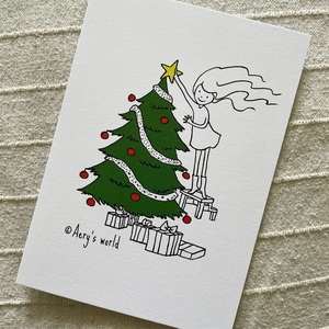 Χριστουγεννιάτικη ευχετήρια κάρτα με δέντρο - χριστούγεννα - 3
