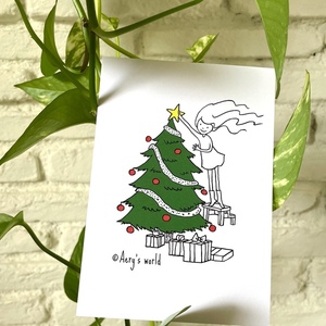 Χριστουγεννιάτικη ευχετήρια κάρτα με δέντρο - χριστούγεννα - 4