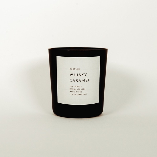 Κερί σόγιας χειροποίητο - Whisky Caramel 240ml - αρωματικά κεριά, κεριά, vegan κεριά
