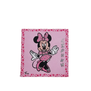 Ποντικουλα ροζ ζωγραφικη σε καμβά με το όνομα του παιδιού 20Χ20εκατ. - πίνακες & κάδρα, κορίτσι, ήρωες κινουμένων σχεδίων, προσωποποιημένα