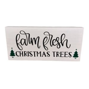 Χριστουγεννιατικο Ασπρο Καδρακι Απο Ξυλο FARM FRESH CHRISTMAS TREES, διαστ. 20 x 9,50 - ξύλο, πίνακες & κάδρα, διακοσμητικά, χριστουγεννιάτικα δώρα, δέντρο