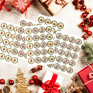 Αυτοκόλλητα εορταστικά 4,7 εκ #ψηφιακό αρχείο - αυτοκόλλητα, χριστουγεννιάτικα δώρα - 4