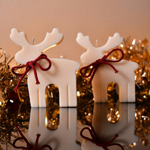 Χριστουγεννιάτικο Ταρανδάκι από κερί σόγιας 80γρ. - Άρωμα Μελομακάρονο - αρωματικά κεριά