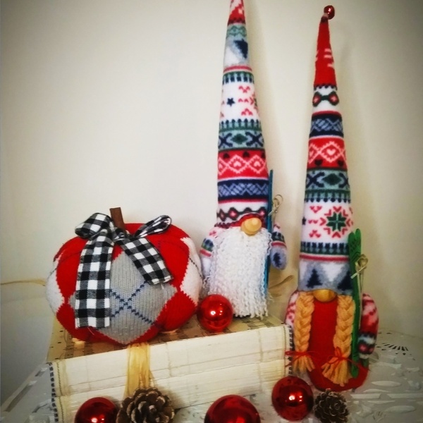 Ξωτικό Χριστουγέννων, Large, νάνος,αγόρι με σκί, gnome. - διακοσμητικά, χριστουγεννιάτικα δώρα, δώρα για δασκάλες - 3