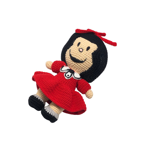 Πλεκτό κουκλάκι Μαφάλντα 30εκατοστά Mafalda comics - λούτρινα, amigurumi, δώρο έκπληξη - 2