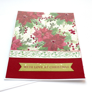 Χριστουγεννιάτικη κάρτα "With love at Christmas" - χαρτί, ευχετήριες κάρτες - 2