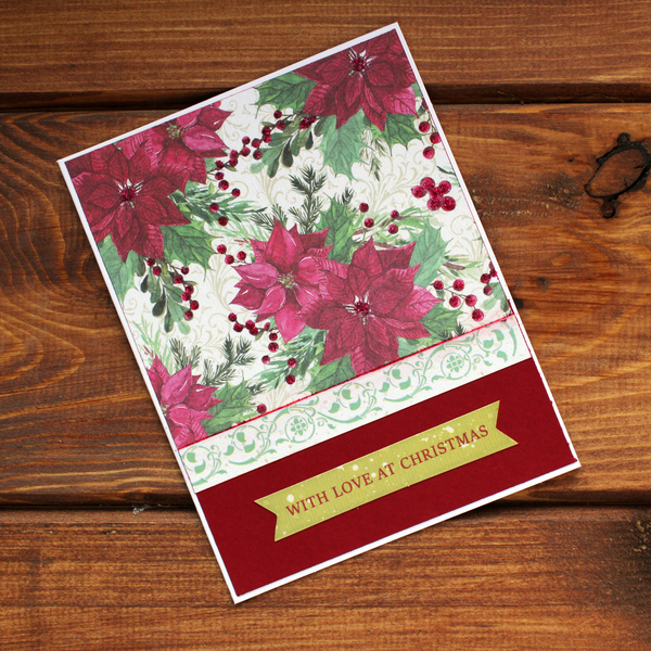 Χριστουγεννιάτικη κάρτα "With love at Christmas" - χαρτί, ευχετήριες κάρτες - 5
