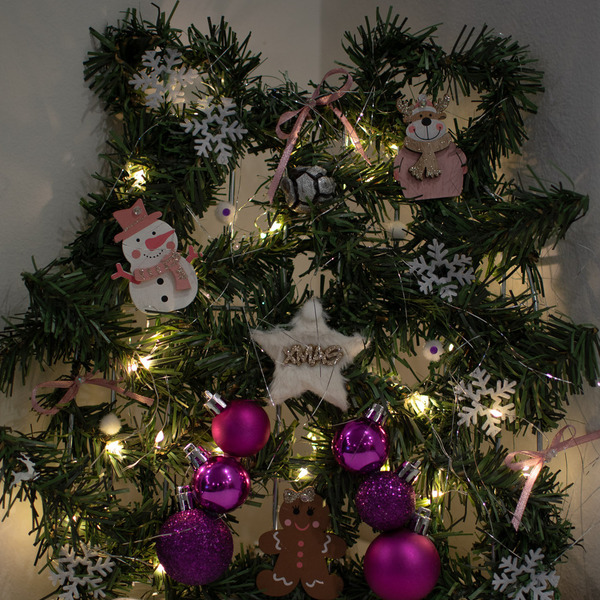 Χριστουγεννιάτικη Μεταλλική Φωτιζόμενη Πόρτα 30x28εκ - μέταλλο, κρεμαστά, διακοσμητικά, δέντρο - 3