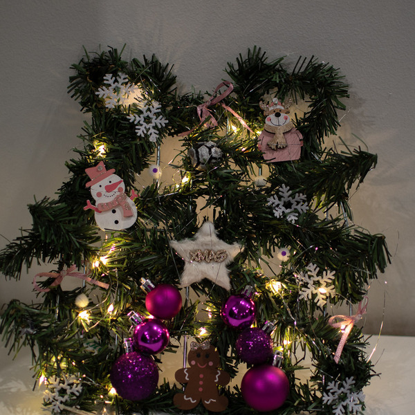 Χριστουγεννιάτικη Μεταλλική Φωτιζόμενη Πόρτα 30x28εκ - μέταλλο, κρεμαστά, διακοσμητικά, δέντρο - 4