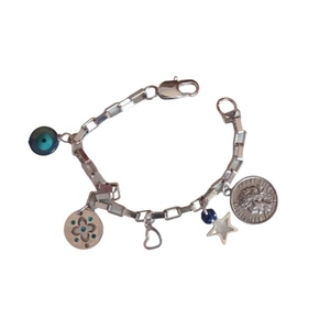 Oly βραχιόλι ατσάλινο με κρεμαστά ,charms - charms, ατσάλι, φλουριά, χεριού, αυξομειούμενα