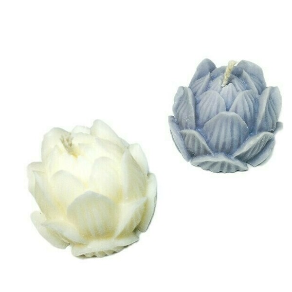 Lotus Flower 2τμχ Λευκό & Γκρί - χειροποίητα, 100% φυτικό