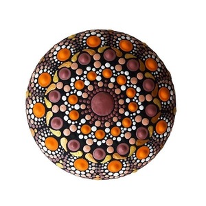 Διακοσμητική πέτρα Μandala 7,5x2,5 εκ. - ζωγραφισμένα στο χέρι, mandala, διακοσμητικές πέτρες, γύψος