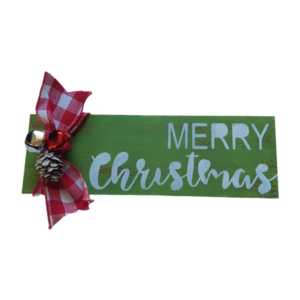 Χριστουγεννιάτικη Διακοσμητική Επιγραφή "Merry Christmas"- πράσινη - ξύλο, vintage, διακοσμητικά