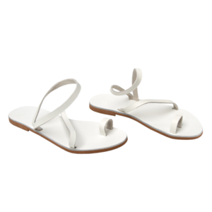 Γυναικεία σανδάλια άσπρα από δέρμα, Σανδάλια Κύθηρα - δέρμα, boho, φλατ, ankle strap