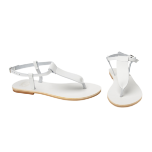 Γυναικεία σανδάλια άσπρα από δέρμα, Σανδάλια Παξοί - δέρμα, boho, φλατ, ankle strap - 3