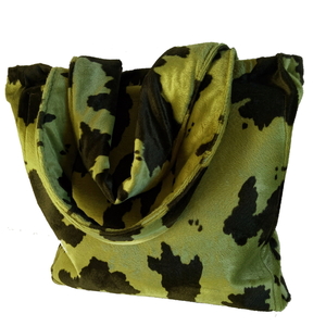 Γυναικεία τσάντα tote ώμου animal print από γούνα - ύφασμα, animal print, ώμου, all day, tote