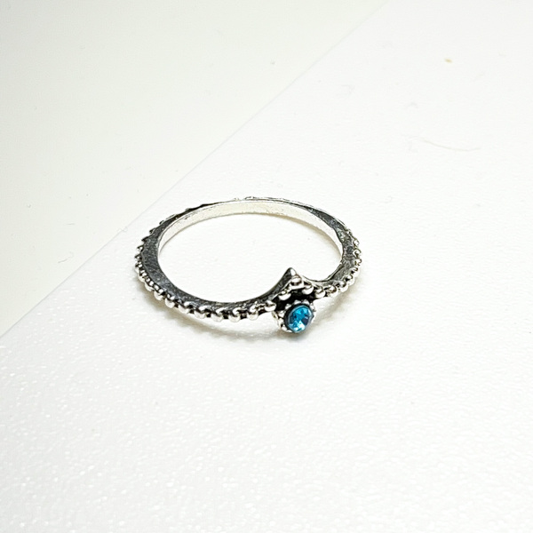 Ασημένιο δακτυλίδι με μπλε πέτρωμα - ατσάλι, boho, σταθερά