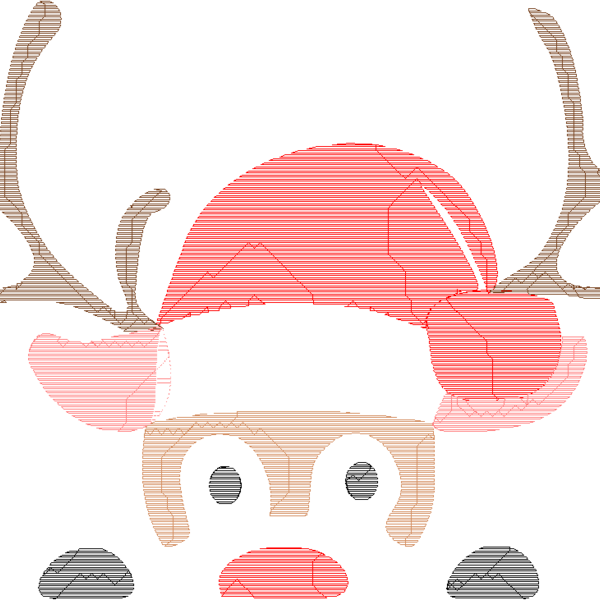 Τάρανδος Αγίου Βασίλη κέντημα μηχανής reindeer / download (ZIP FILE). /PES/EXP/JEF/XXX/ 10X10 cm, 4x4 in. - σχέδια ζωγραφικής - 2