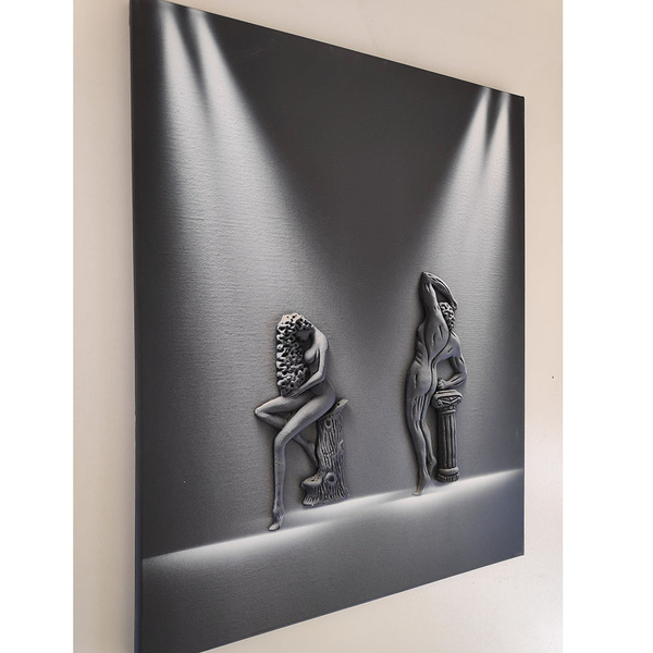 Τρισδιάστατος Πίνακας Ζωγραφικής, Art Rubin, Αφροδίτη & Αθλητής, Σε Καμβά 40x50cm, Λευκό, Articolo - πίνακες & κάδρα, πίνακες ζωγραφικής - 2