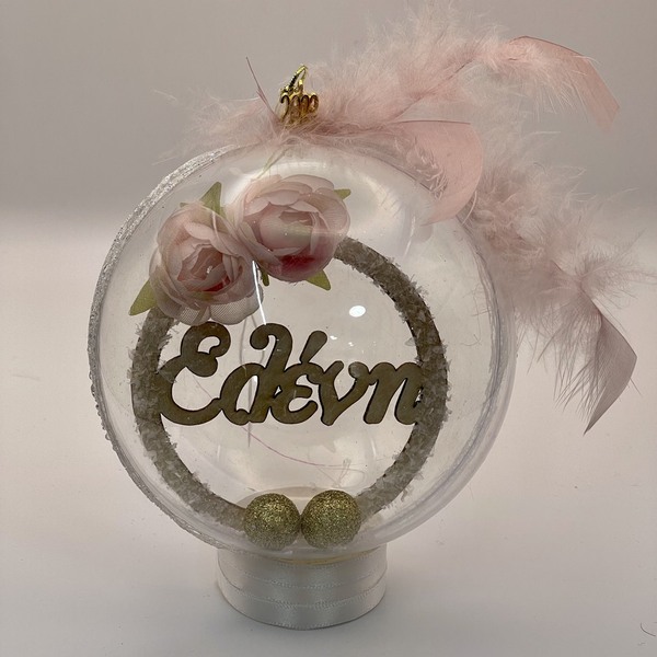 Χριστουγεννιάτικη μπάλα για την "Ελένη" 2023 - plexi glass, στολίδια, προσωποποιημένα, μπάλες - 2