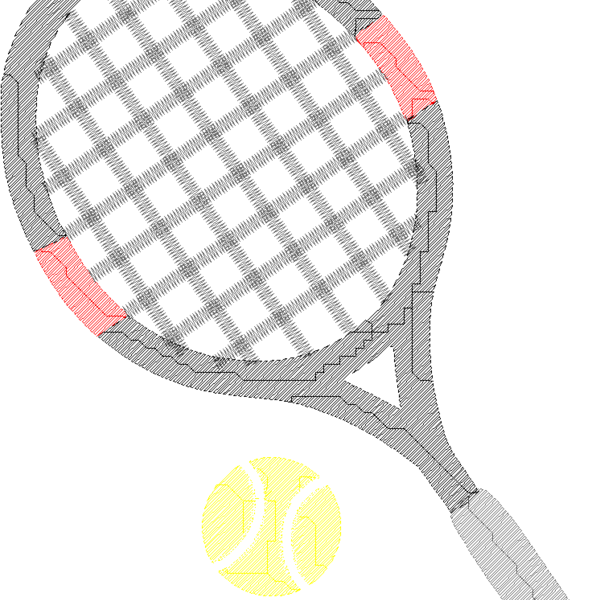 Ρακέτα τένις κέντημα μηχανής racket tennis/ball/ download (ZIP FILE). /PES/EXP/JEF/XXX/ 10X10 cm, 4x4 in. - σχέδια ζωγραφικής - 2