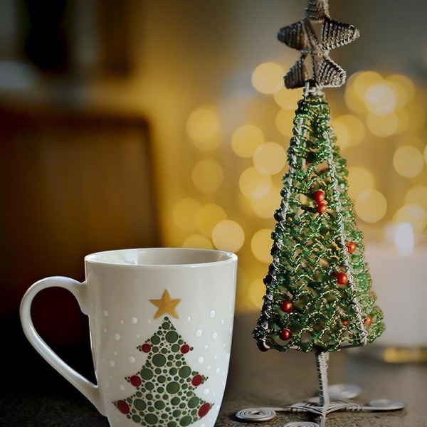 Χριστουγεννιάτικη κούπα έλατο 330ml, ζωγραφισμένη στο χέρι - ζωγραφισμένα στο χέρι, πηλός, κούπες & φλυτζάνια, είδη κουζίνας, δέντρο - 2