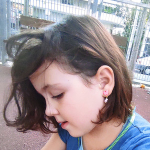 Παιδικά Σκουλαρήκια από πολυμερικό πηλό για κορίτσια με ή χωρίς τρύπες στα αυτιά, Παιδικό κόσμημα , Δώρο για κορίτσια , Κρεμαστή καρδιά - πηλός, καρφωτά, μικρά - 5
