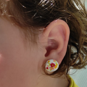 Παιδικά Σκουλαρήκια από πολυμερικό πηλό για κορίτσια με ή χωρίς τρύπες στα αυτιά, Παιδικό κόσμημα , Δώρο για κορίτσια - πηλός, καρφωτά, μικρά - 3
