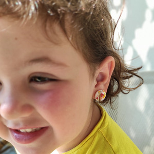 Παιδικά Σκουλαρήκια από πολυμερικό πηλό για κορίτσια με ή χωρίς τρύπες στα αυτιά, Παιδικό κόσμημα , Δώρο για κορίτσια - πηλός, καρφωτά, μικρά - 5