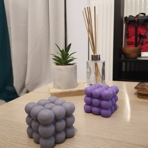 Bubble Cube Κερί Ελαιοκράμβης - Μονόχρωμο - αρωματικά κεριά, κερί σόγιας, κεριά & κηροπήγια