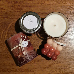 Μαρμαρο-κολώνα με κερί ελαιοκράμβης - αρωματικά κεριά, κεριά, vegan κεριά - 2