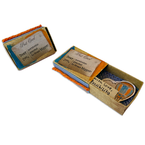 Τρισδιάστατη ευχετήρια κάρτα σπιρτόκουτο με γνωμικό 5.3x3.5x1.7 εκ - αερόστατο, ευχετήριες κάρτες - 3