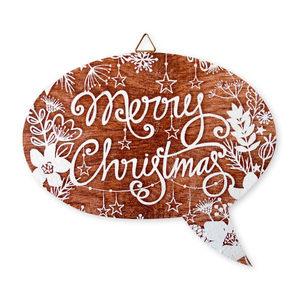 Χριστουγεννιάτικη ταμπελίτσα speech Bubble, για την διακόσμηση της πόρτας και του τοίχου "Merry Christmas" Διάστ. 15.5 X 12.5 cm - ξύλο, αστέρι, διακοσμητικά, προσωποποιημένα