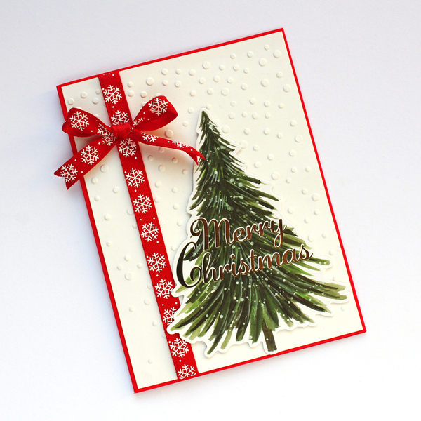 Χριστουγεννιάτικη κάρτα "Merry Christmas"- tree - χαρτί, ευχετήριες κάρτες