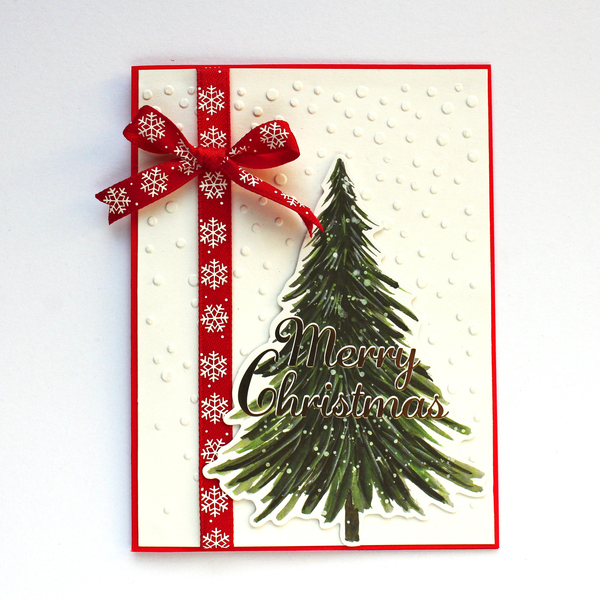 Χριστουγεννιάτικη κάρτα "Merry Christmas"- tree - χαρτί, ευχετήριες κάρτες - 2
