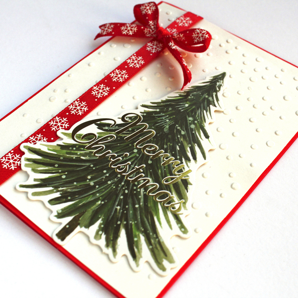 Χριστουγεννιάτικη κάρτα "Merry Christmas"- tree - χαρτί, ευχετήριες κάρτες - 3