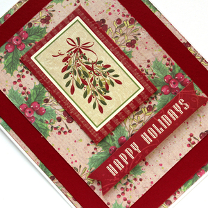 Χριστουγεννιάτικη κάρτα "Happy Holidays"-γκι - χαρτί, ευχετήριες κάρτες - 3