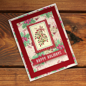 Χριστουγεννιάτικη κάρτα "Happy Holidays"-γκι - χαρτί, ευχετήριες κάρτες - 5