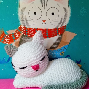Πλεκτό κουκλάκι γατούλα - λούτρινα, amigurumi, πλεκτό ζωακι - 2
