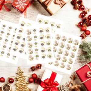 Αυτοκόλλητα εορταστικά 4,5 εκ #ψηφιακό αρχείο - αυτοκόλλητα, χριστουγεννιάτικα δώρα - 5