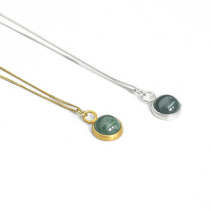 Little Green Necklace-Χειροποίητο μενταγιόν από Ασήμι 925 με Αβεντουρίνη - ημιπολύτιμες πέτρες, ασήμι 925, μενταγιόν - 2