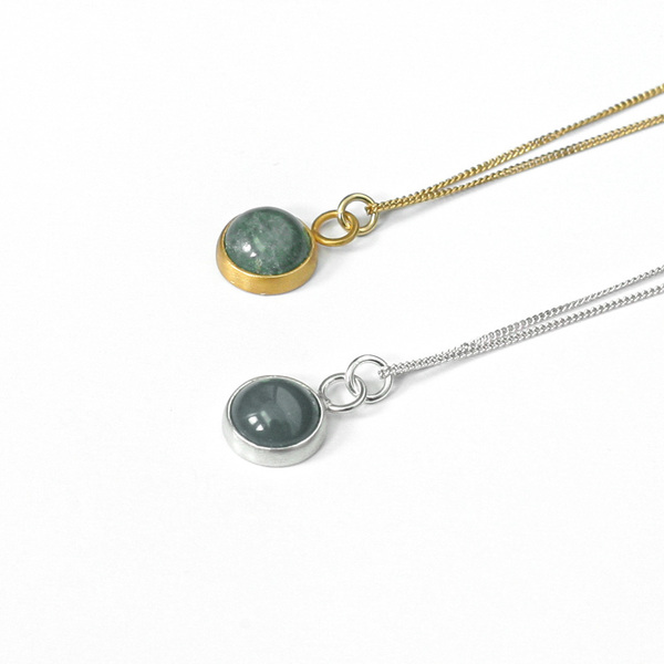 Little Green Necklace-Χειροποίητο μενταγιόν από Ασήμι 925 με Αβεντουρίνη - ημιπολύτιμες πέτρες, ασήμι 925, μενταγιόν - 4