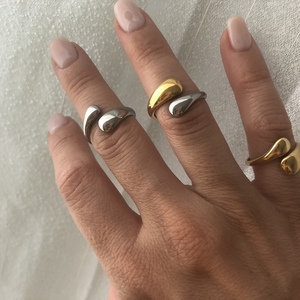 Brisbane Ring Gold - chevalier, επιχρυσωμένα, ατσάλι, αυξομειούμενα - 3
