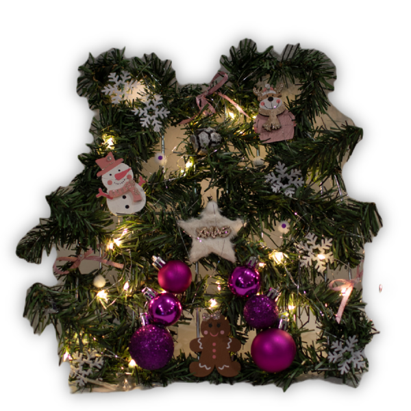 Χριστουγεννιάτικη Μεταλλική Φωτιζόμενη Πόρτα 30x28εκ - μέταλλο, κρεμαστά, διακοσμητικά, δέντρο