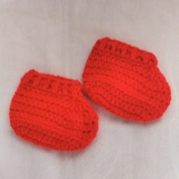 Χειροποίητα Πλεκτά κόκκινα παπουτσάκια αγκαλιάς για ανακοίνωση εγκυμοσύνης - 0-3 μηνών, δώρο έκπληξη, δώρο γέννησης, αγκαλιάς - 2