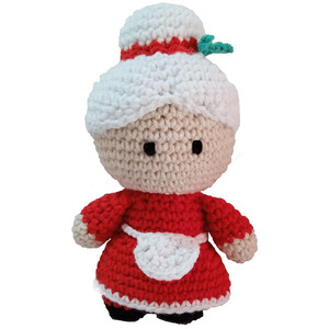 Πλεκτό κουκλάκι Mrs. Claus - χειροποίητα, λούτρινα, amigurumi, χριστουγεννιάτικα δώρα