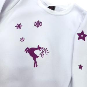 Χειροποίητη Χριστουγεννιάτικη παιδική UNISEX φούτερ μπλούζα-CH003-2022 - κορίτσι, αγόρι, χριστουγεννιάτικα δώρα, παιδικά ρούχα - 2