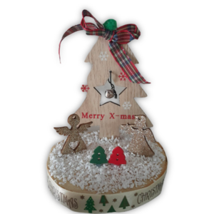 Χριστουγεννιάτικο Δέντρο Πάνω Σε Ξύλινο Κορμό 13x10εκ - ξύλο, διακοσμητικά, πρωτότυπα δώρα, αγγελάκι, δέντρο