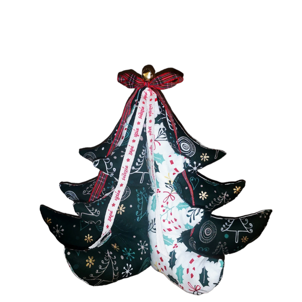 Υφασμάτινο Χριστουγεννιάτικο δεντράκι τρισδιάστατο - ύφασμα, διακοσμητικά, δέντρο